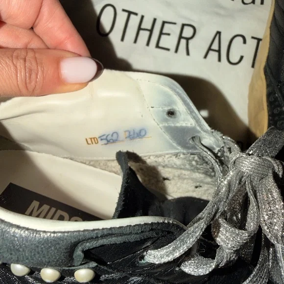 Golden Goose Midstar Black Sneakers with Silver Accents - Picture 3 of 8